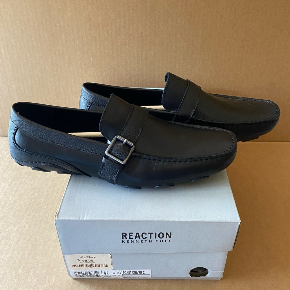 Kenneth Cole Black Leather Loafers size 9.5